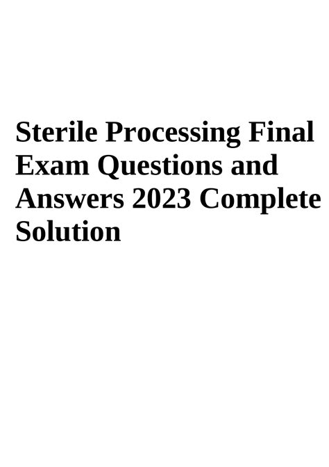 sterile processing practice exam 2023